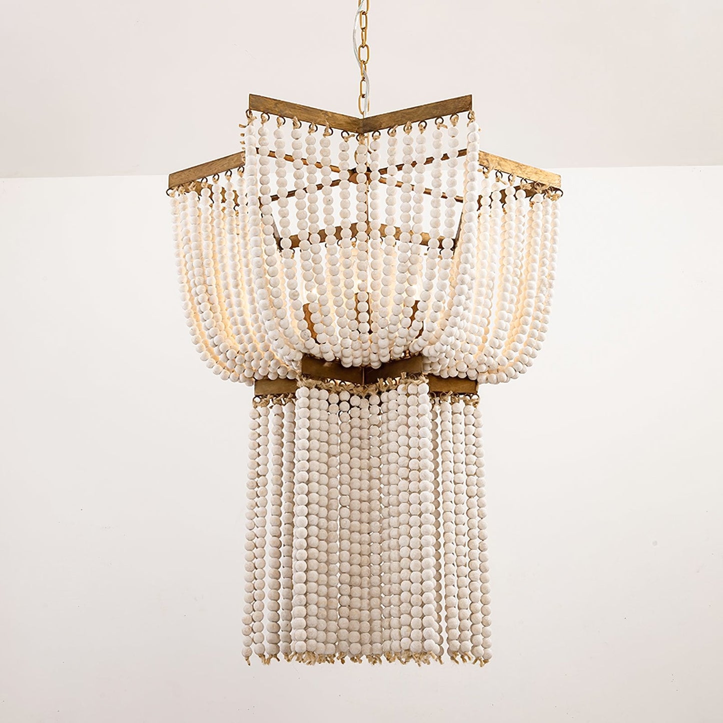 Gold Star Shaped Beaded Chandelier