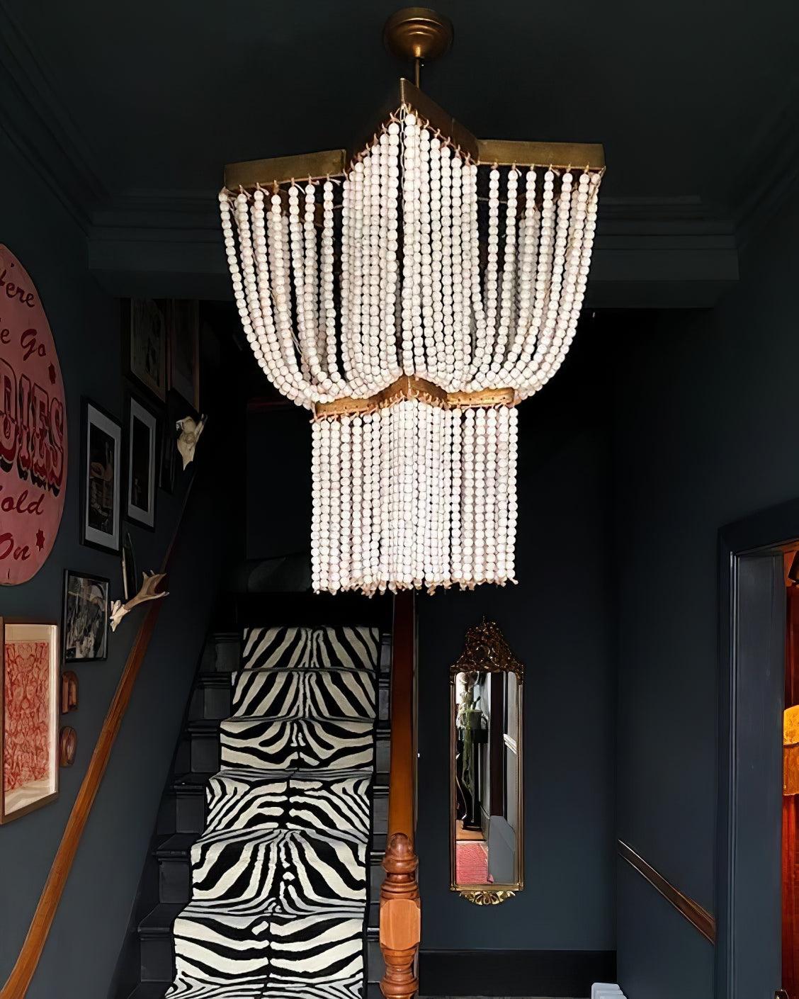 Gold Star Shaped Beaded Chandelier
