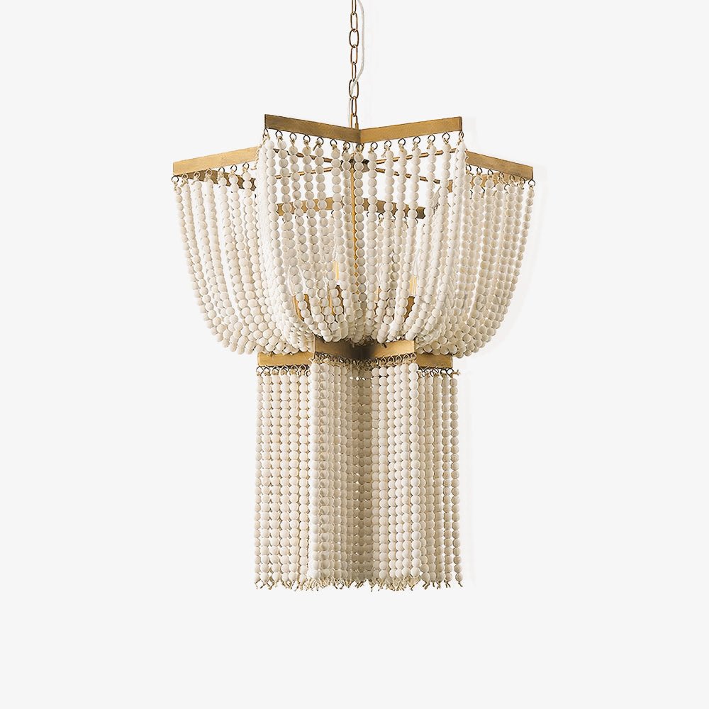 Gold Star Shaped Beaded Chandelier