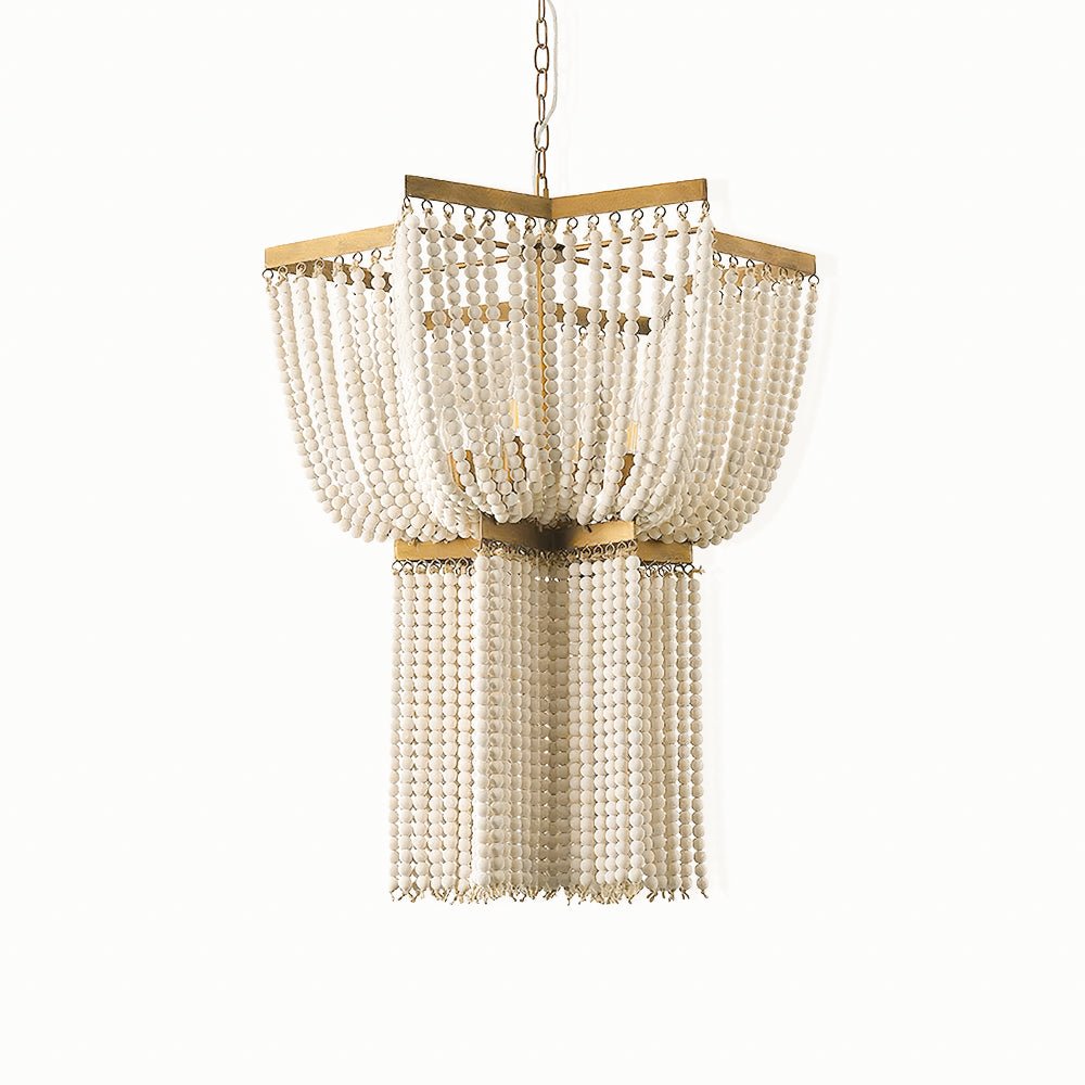 Gold Star Shaped Beaded Chandelier