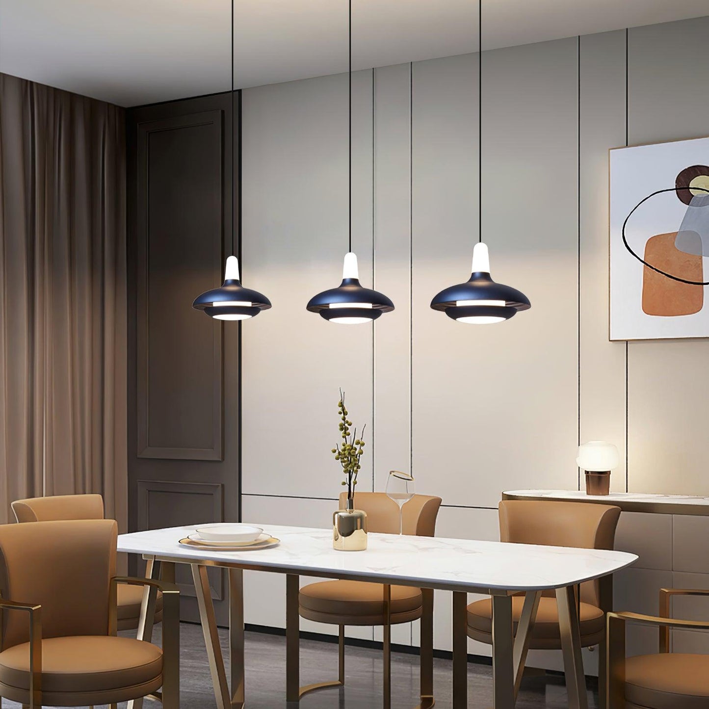 Elliptical Glass Fiji Pendant Light