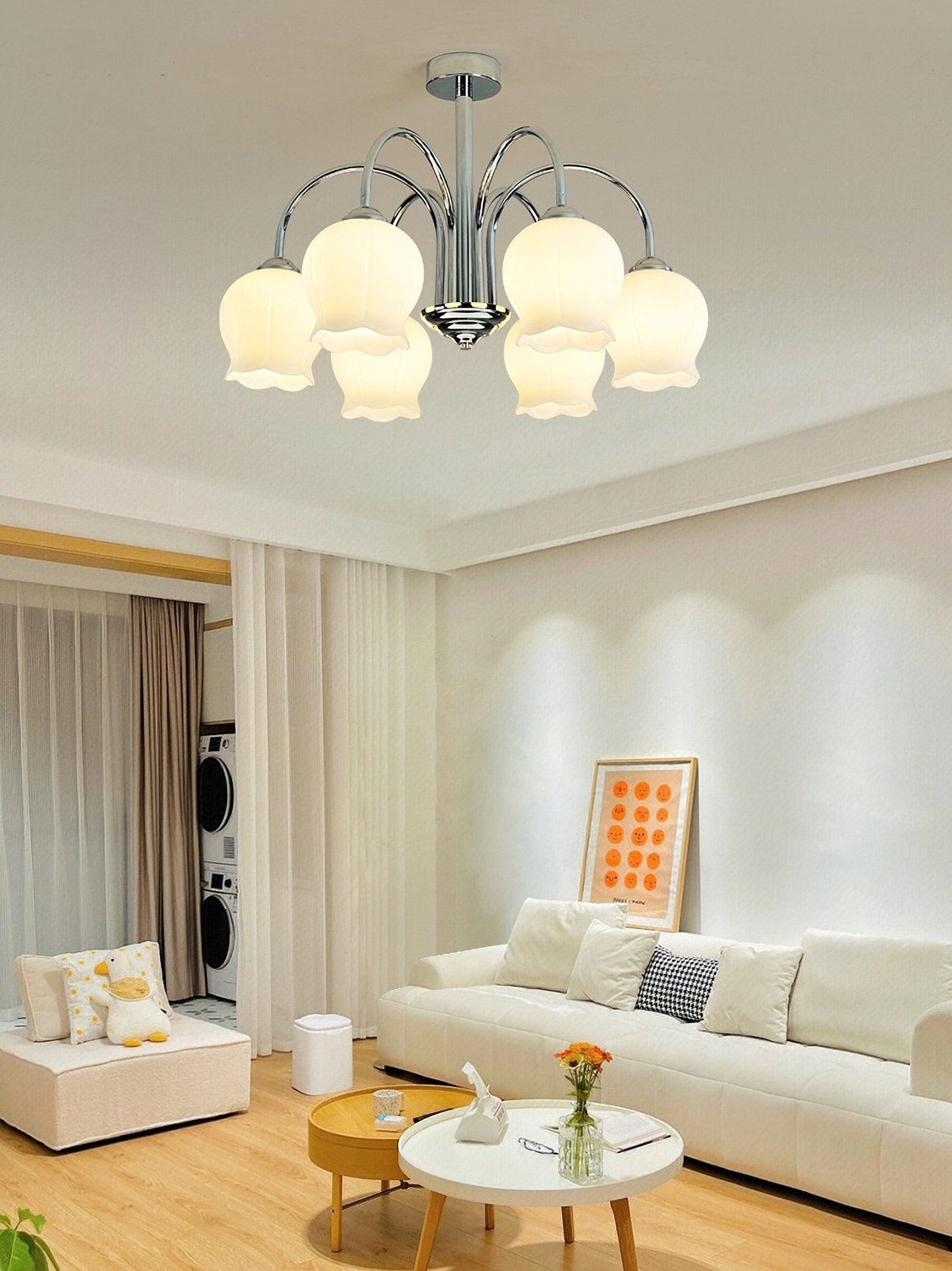 Floral Glass Chandelier with 5/6/8 Heads