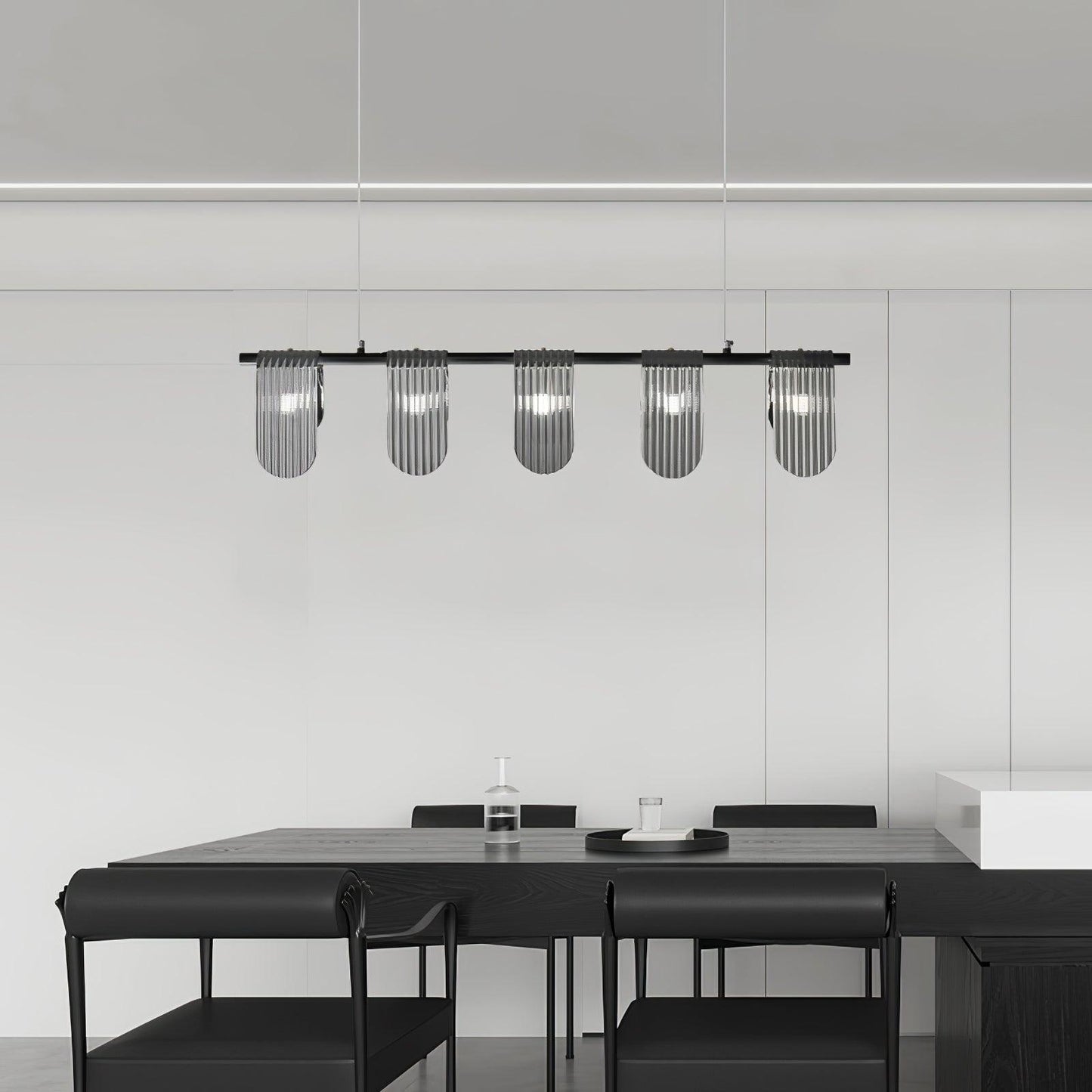 Elegant Brass Chandelier with Smoke Gray Shade