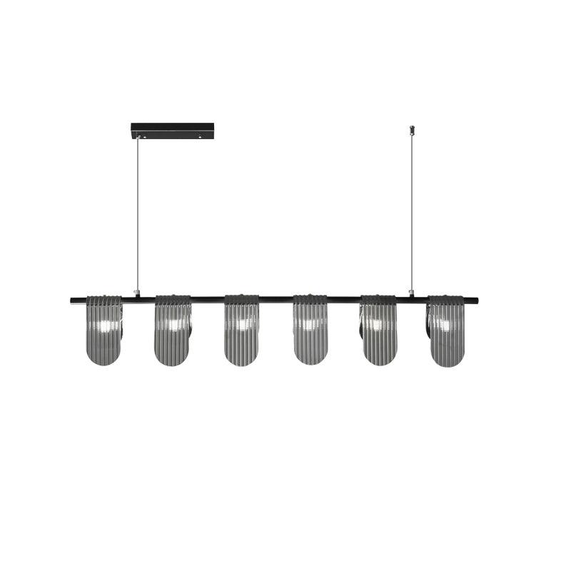 Elegant Brass Chandelier with Smoke Gray Shade