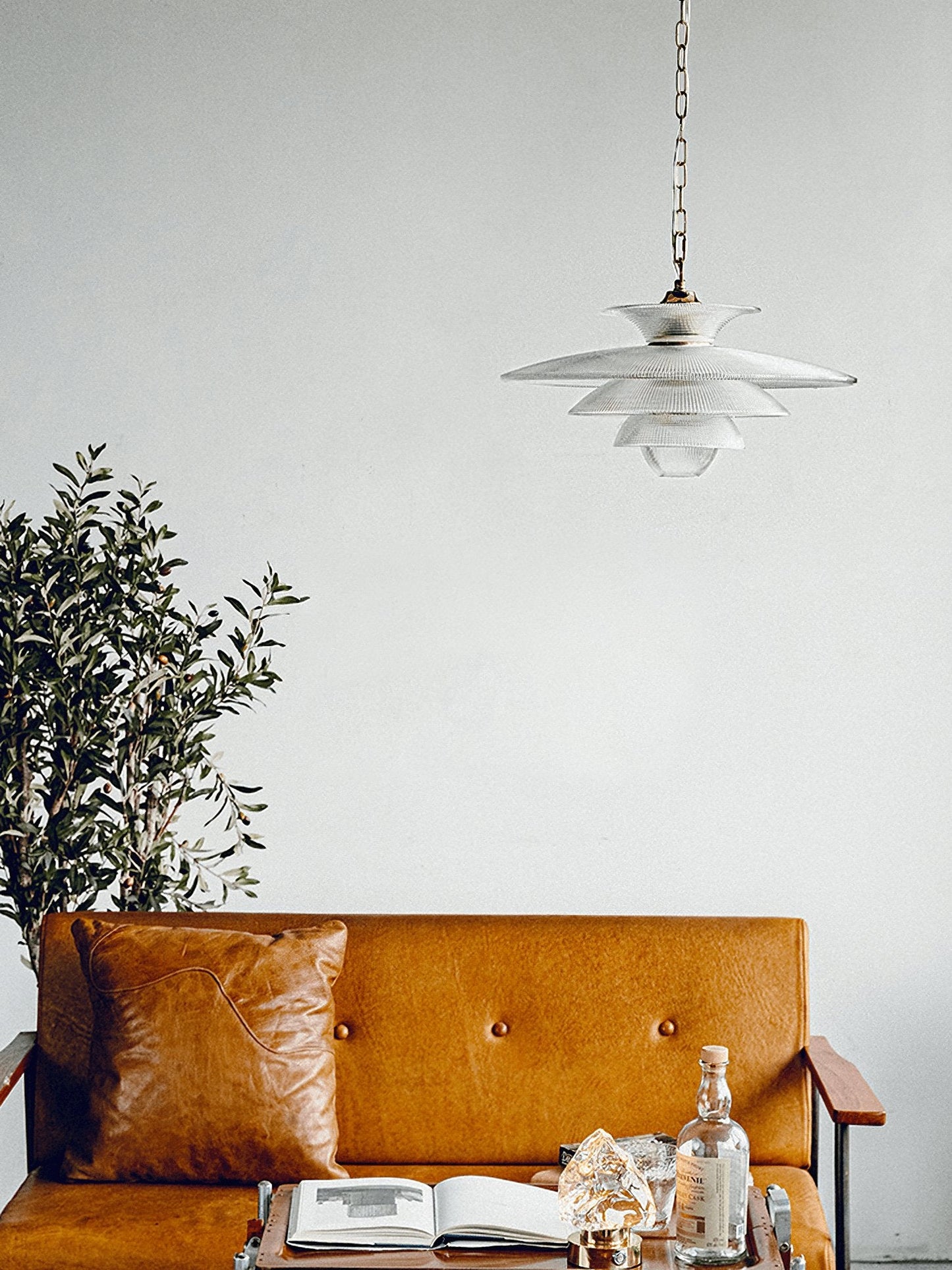 Modern Grid Glass Pendant Light