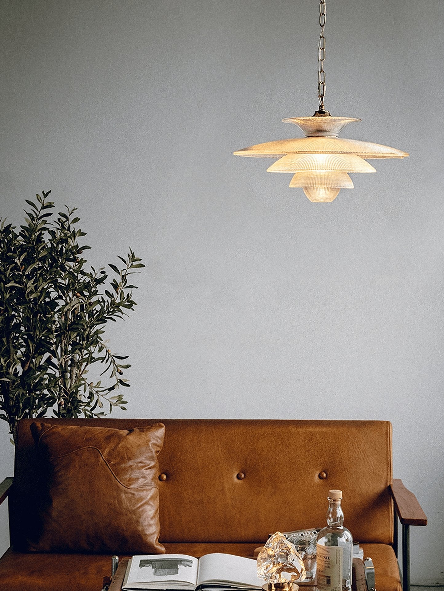 Modern Grid Glass Pendant Light