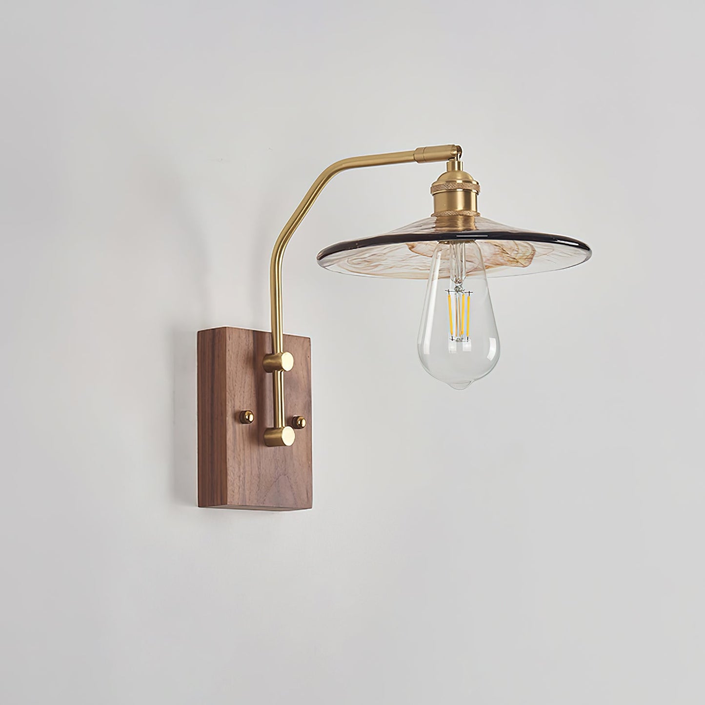 Heritage Walnut Wall Lamp, Walnut & Brass