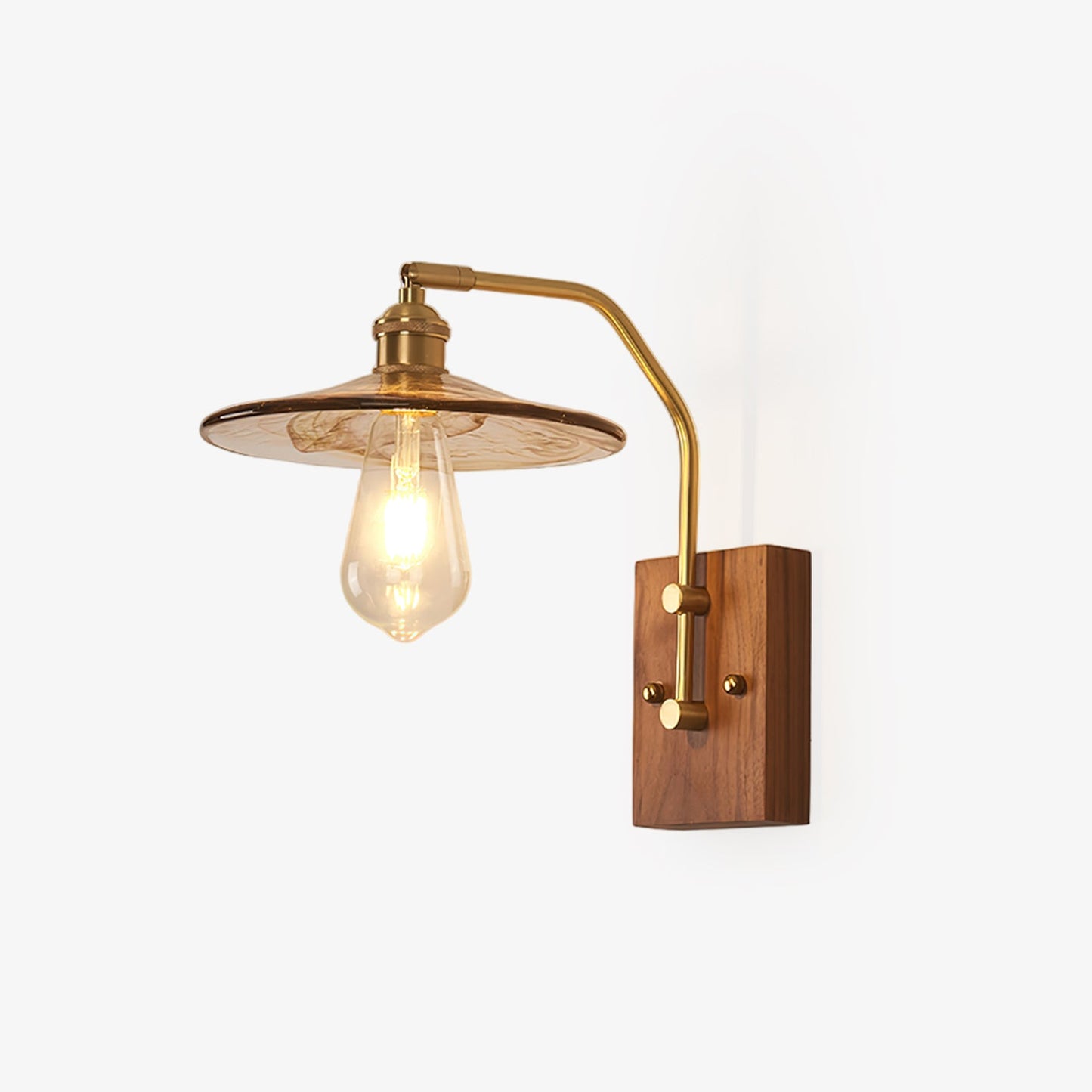 Heritage Walnut Wall Lamp, Walnut & Brass