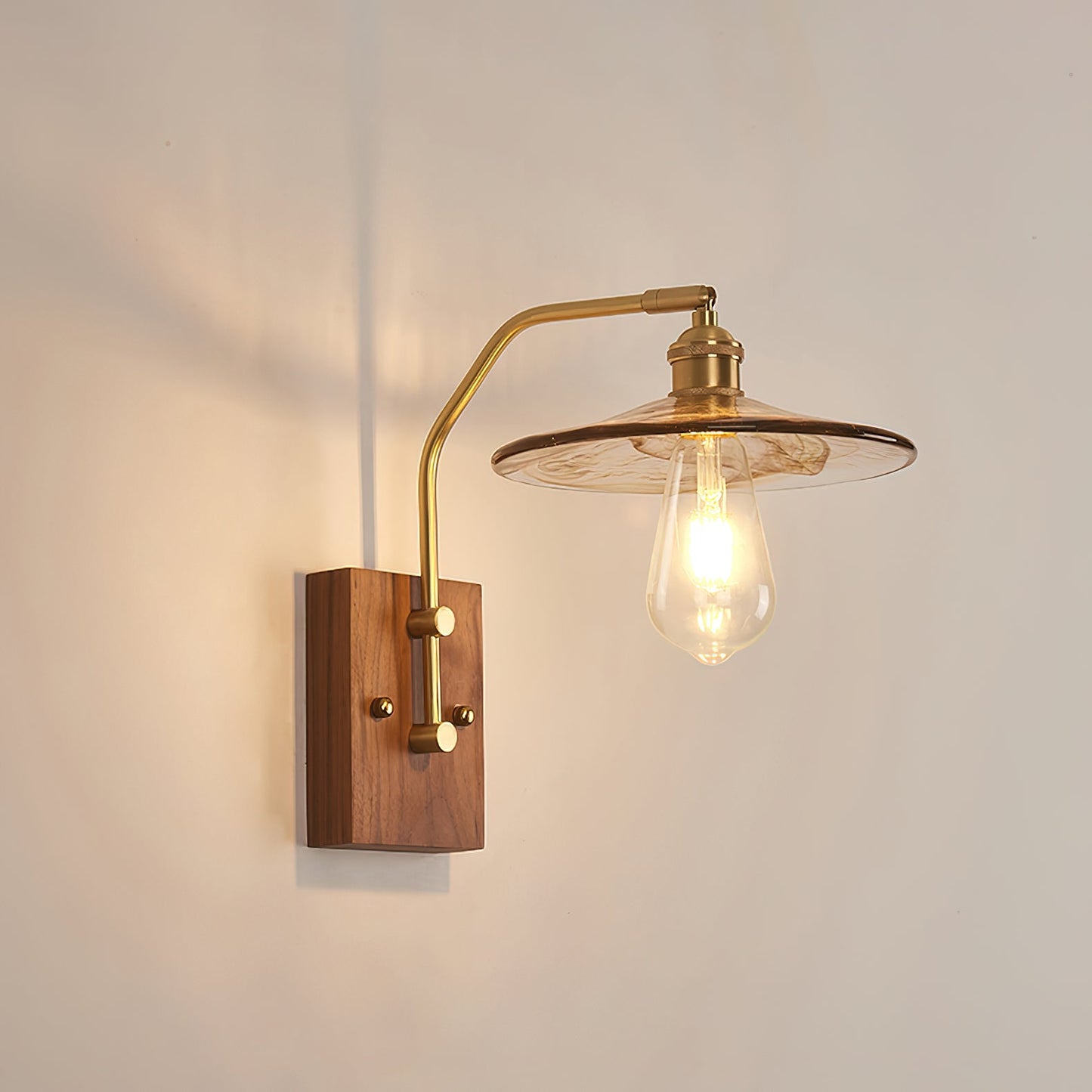 Heritage Walnut Wall Lamp, Walnut & Brass