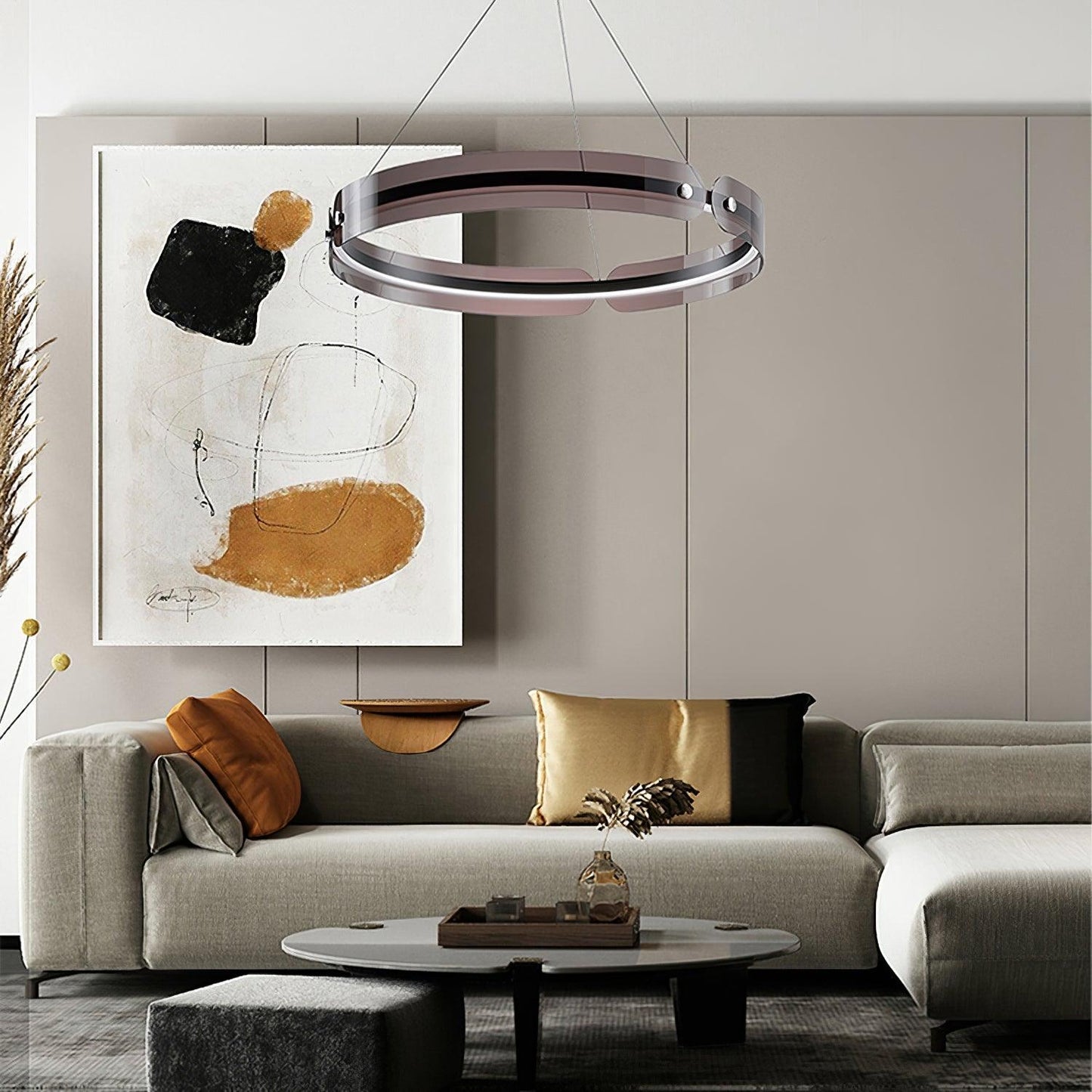 Javor LED Chandelier with Coffee Shade