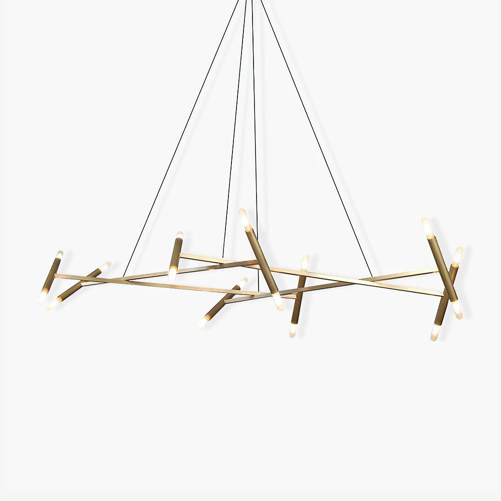 Le Diamant Brass Chandelier with Acrylic Shades