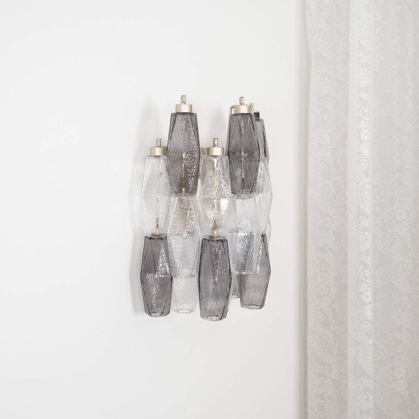 Murano Glass Wall Lamp with Rhombus Design