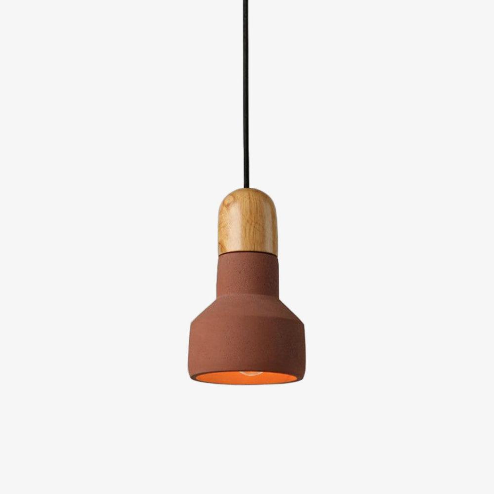Nessa Wood Pendant Light, Cement Shade, Multiple Finishes
