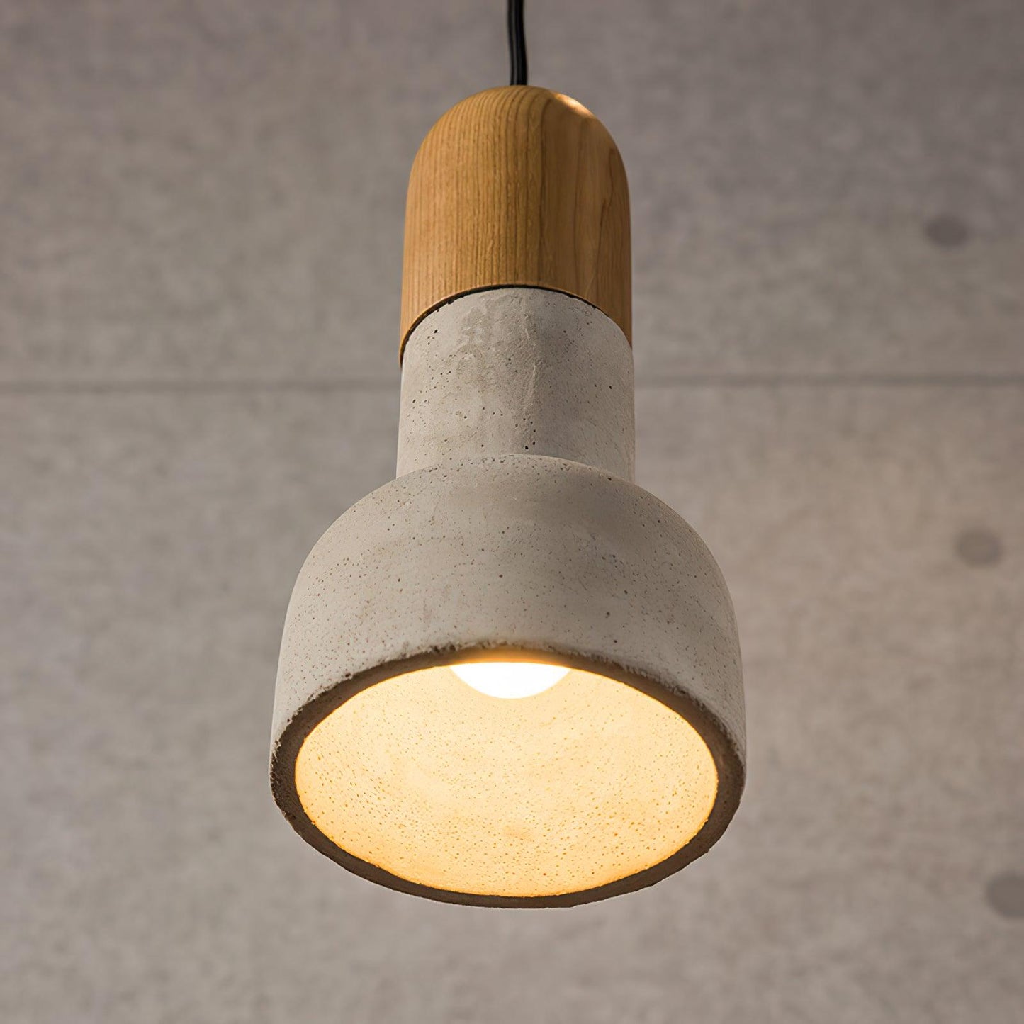Nessa Wood Pendant Light, Cement Shade, Multiple Finishes