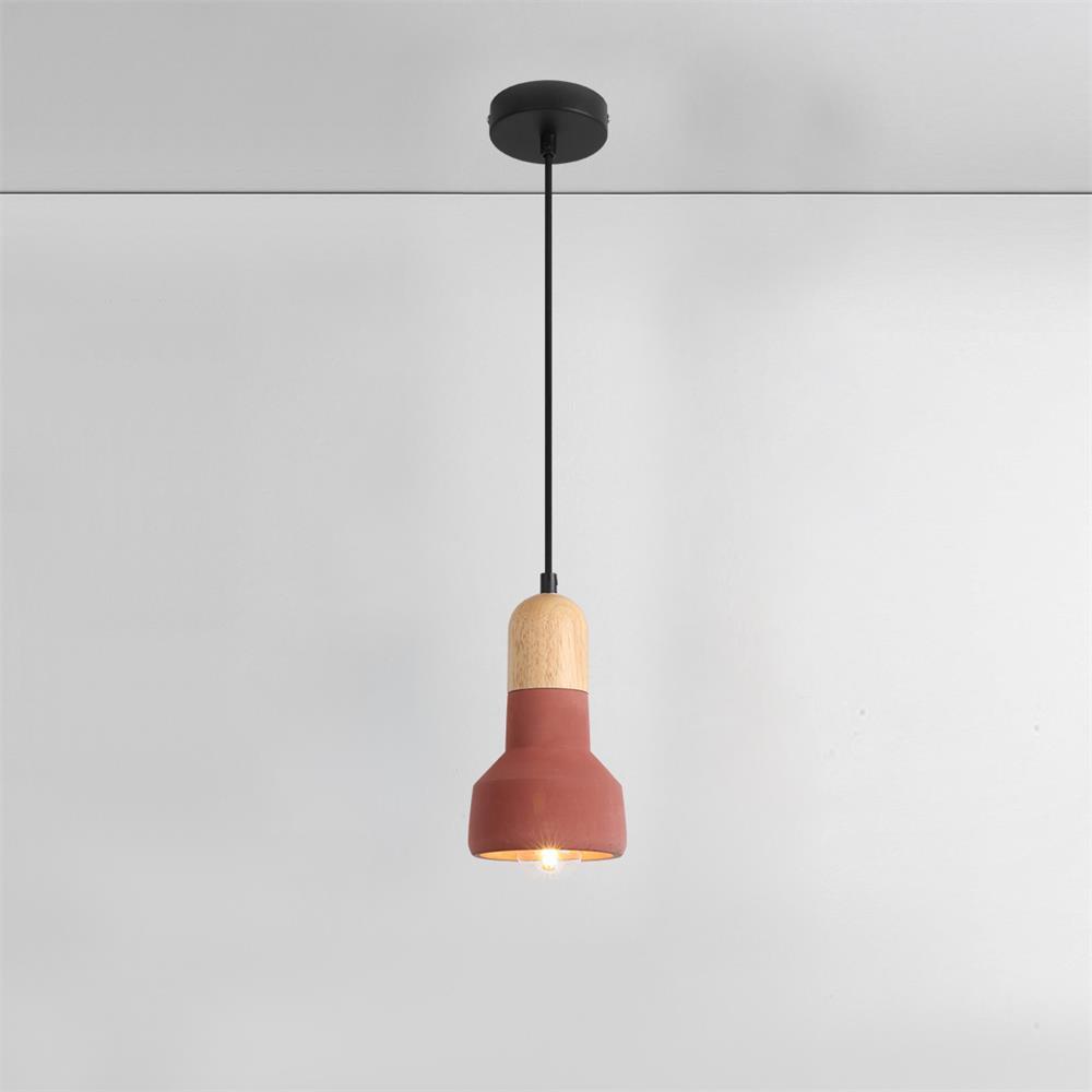 Nessa Wood Pendant Light, Cement Shade, Multiple Finishes