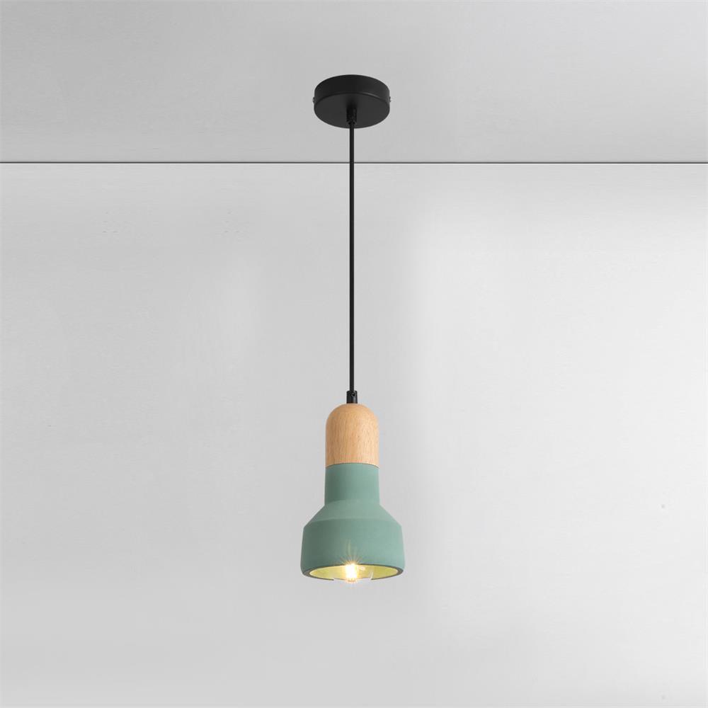 Nessa Wood Pendant Light, Cement Shade, Multiple Finishes