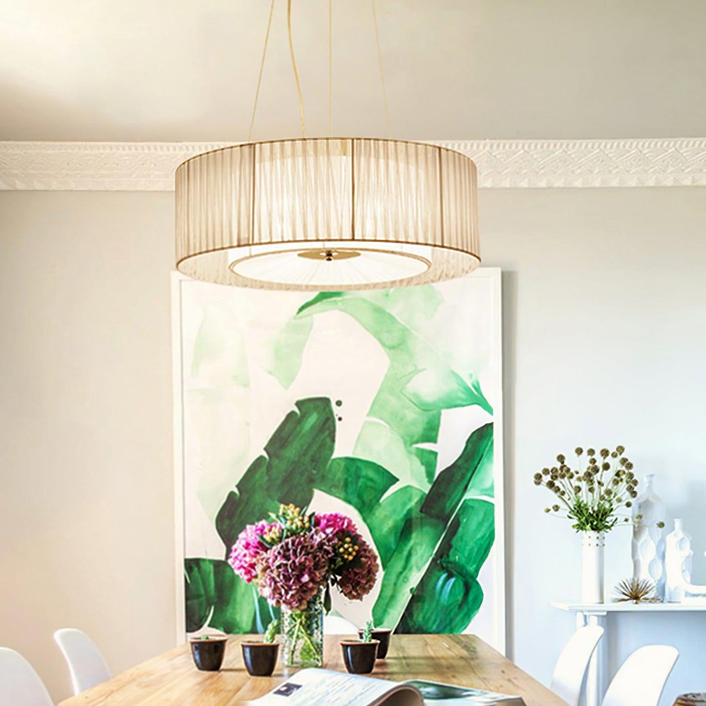 Ruffle Pleated Pendant Lamp, Modern Decor