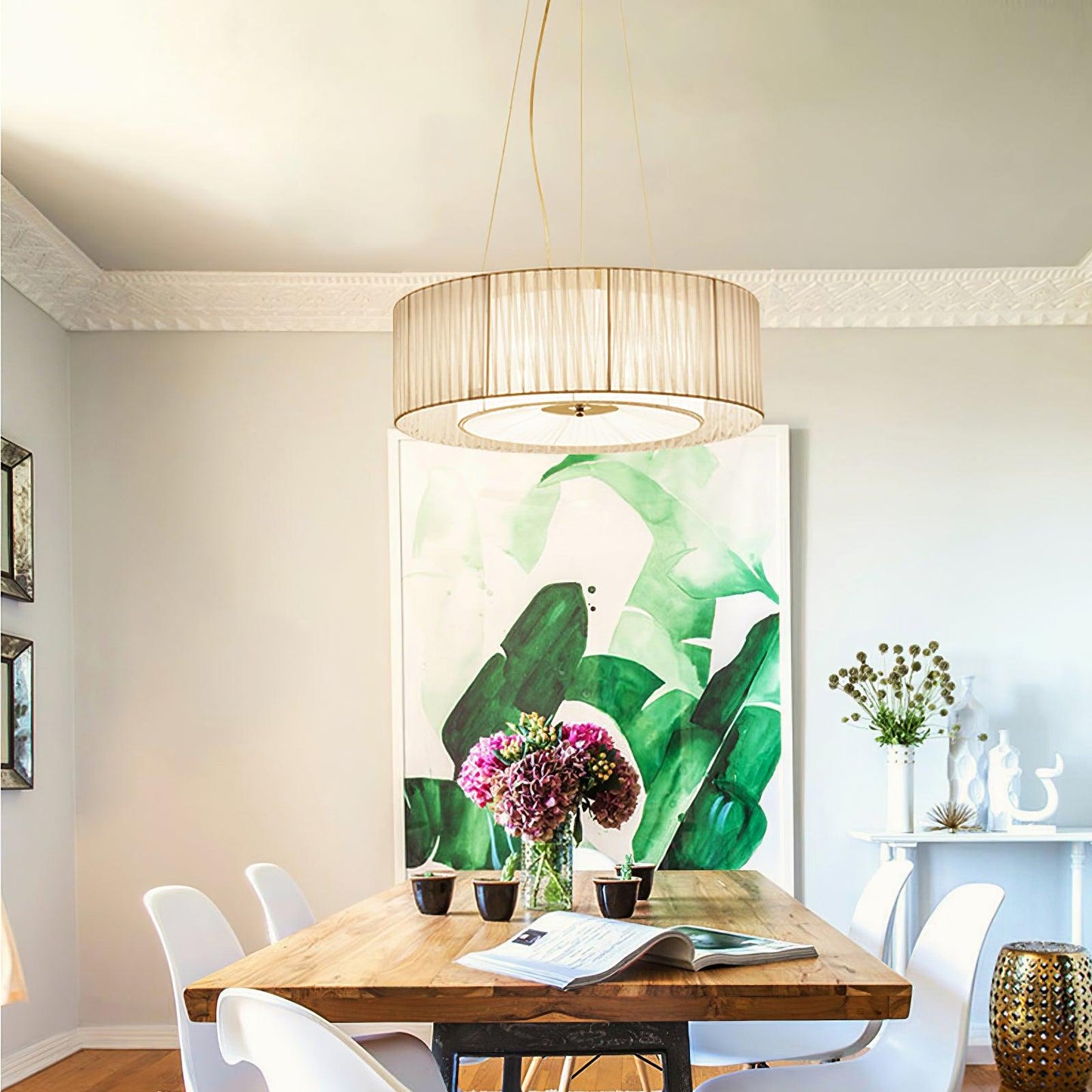 Ruffle Pleated Pendant Lamp, Modern Decor