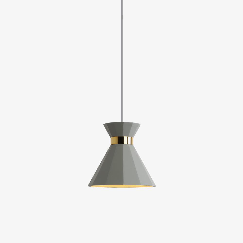 Cement Pendant Light with Grey and Gold Accents