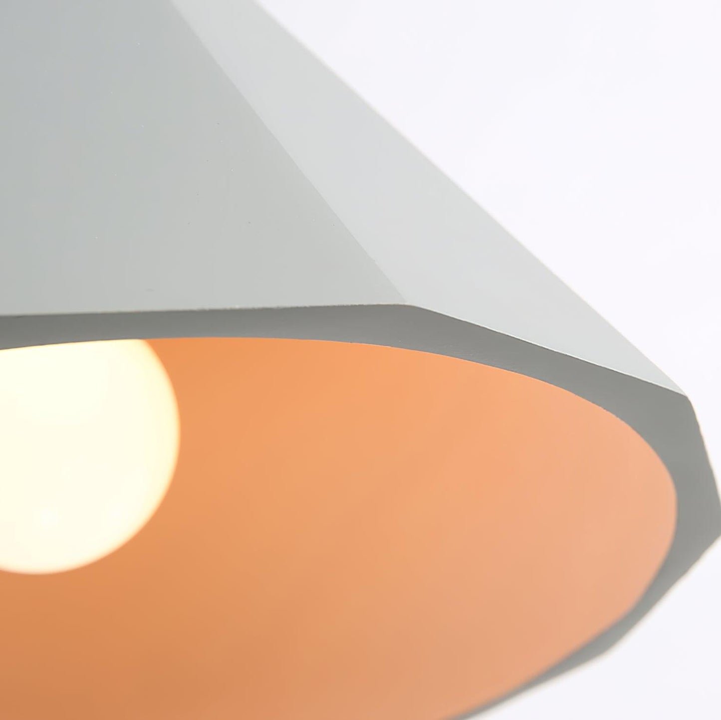 Cement Pendant Light with Grey and Gold Accents