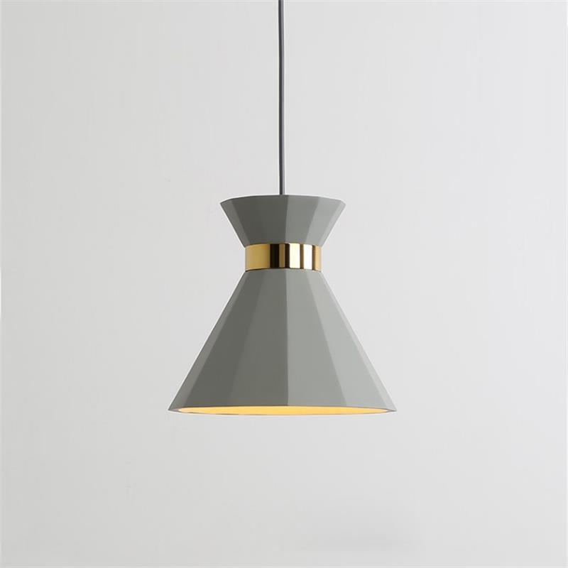 Cement Pendant Light with Grey and Gold Accents