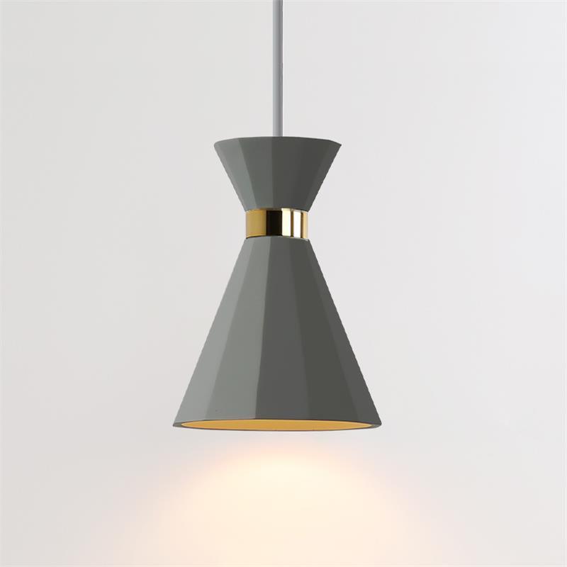 Cement Pendant Light with Grey and Gold Accents