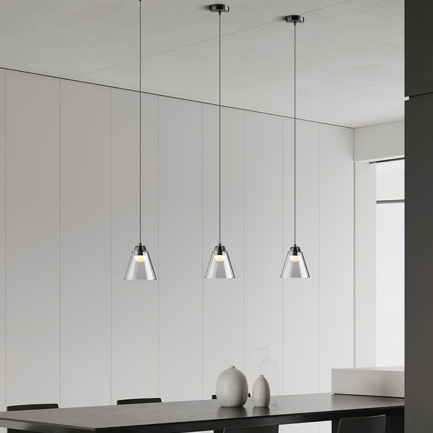 Clear Glass Pendant Lamp with Integrated LED