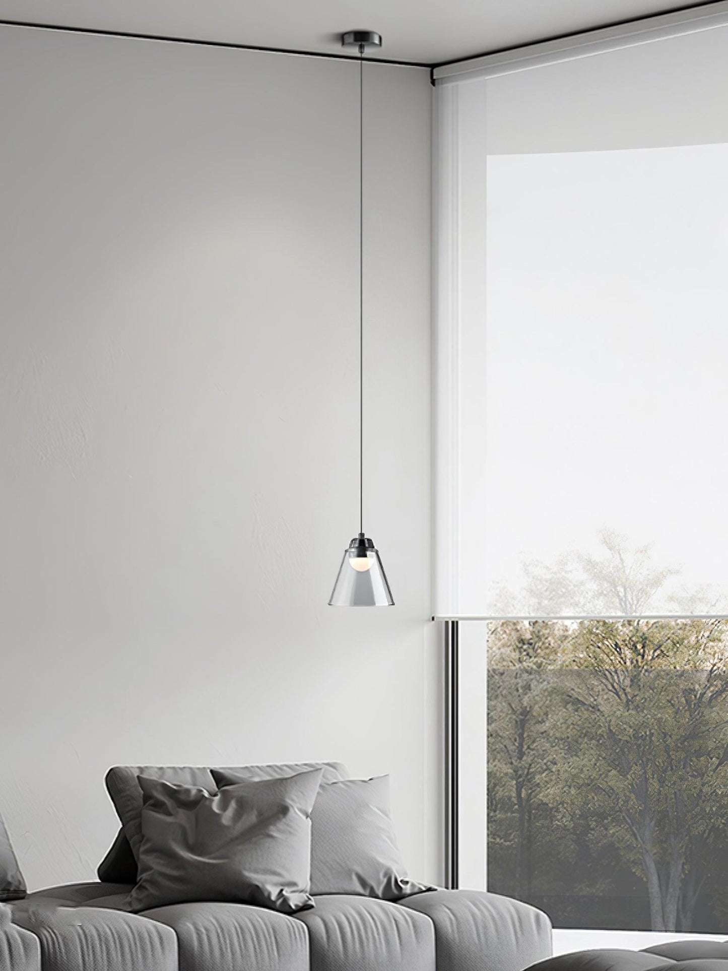 Clear Glass Pendant Lamp with Integrated LED