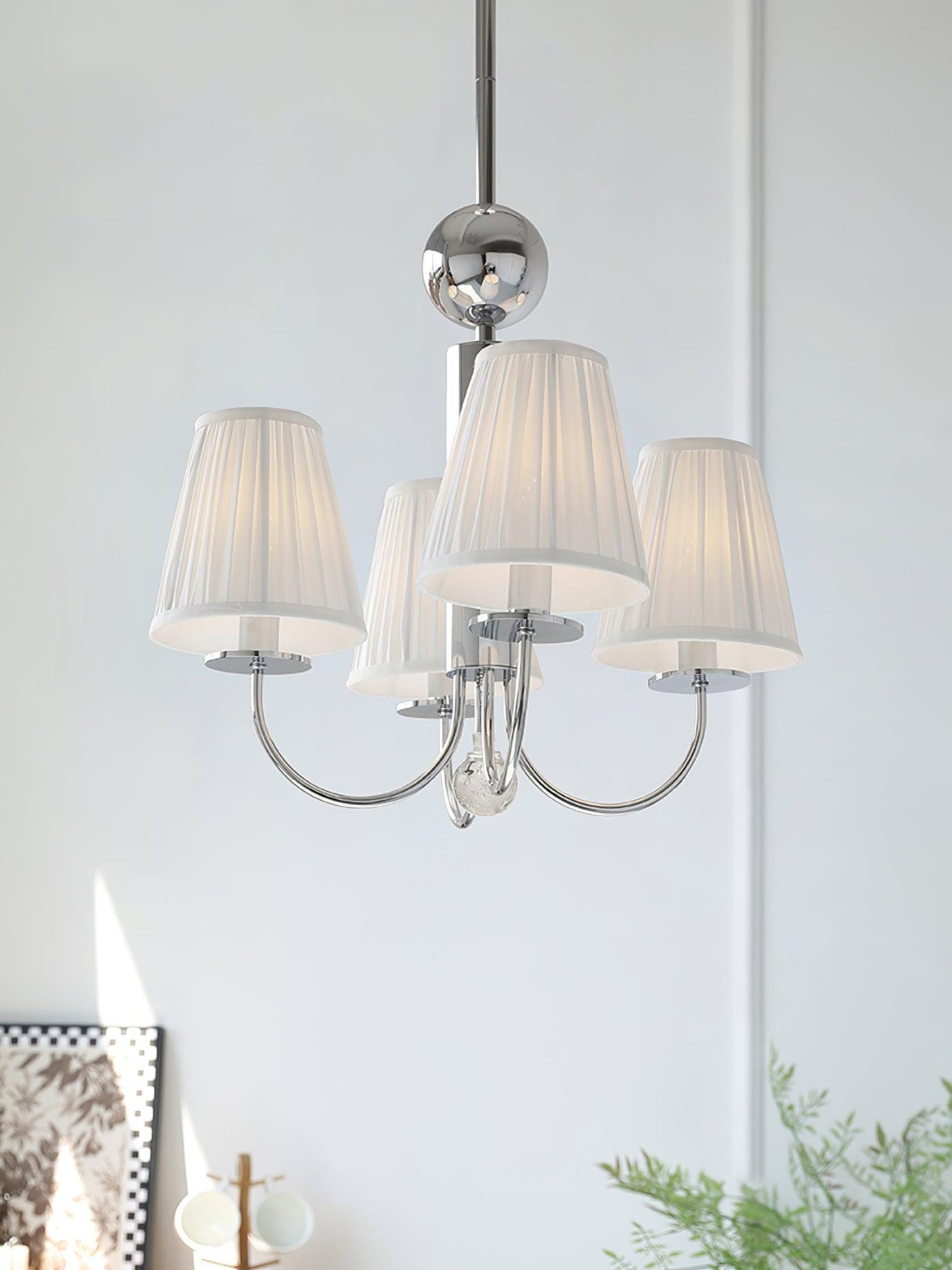 Simplicity Chrome Chandelier, 6 Heads