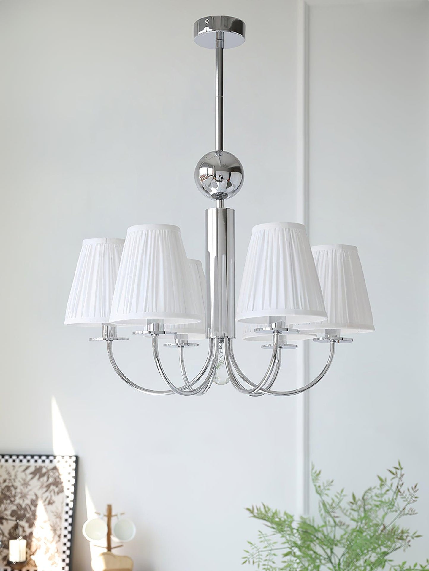 Simplicity Chrome Chandelier, 6 Heads