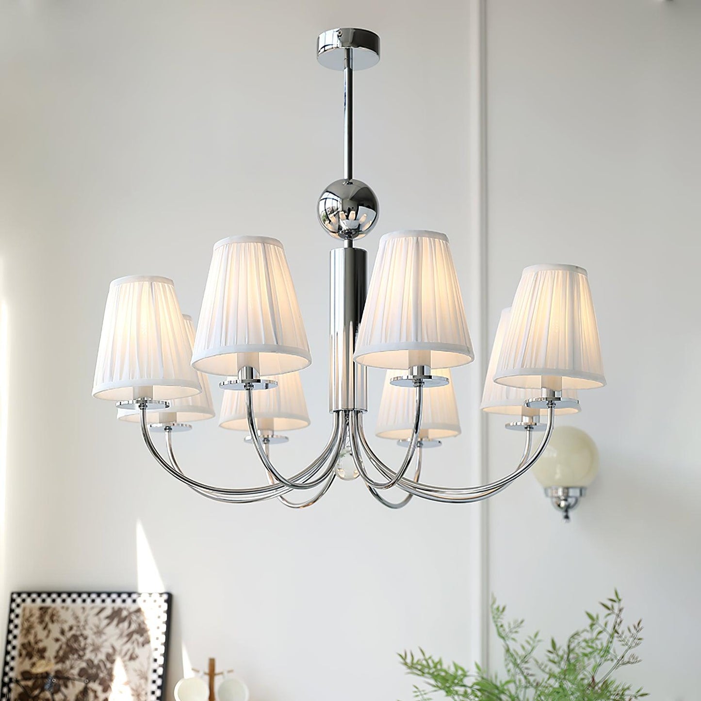 Simplicity Chrome Chandelier, 6 Heads
