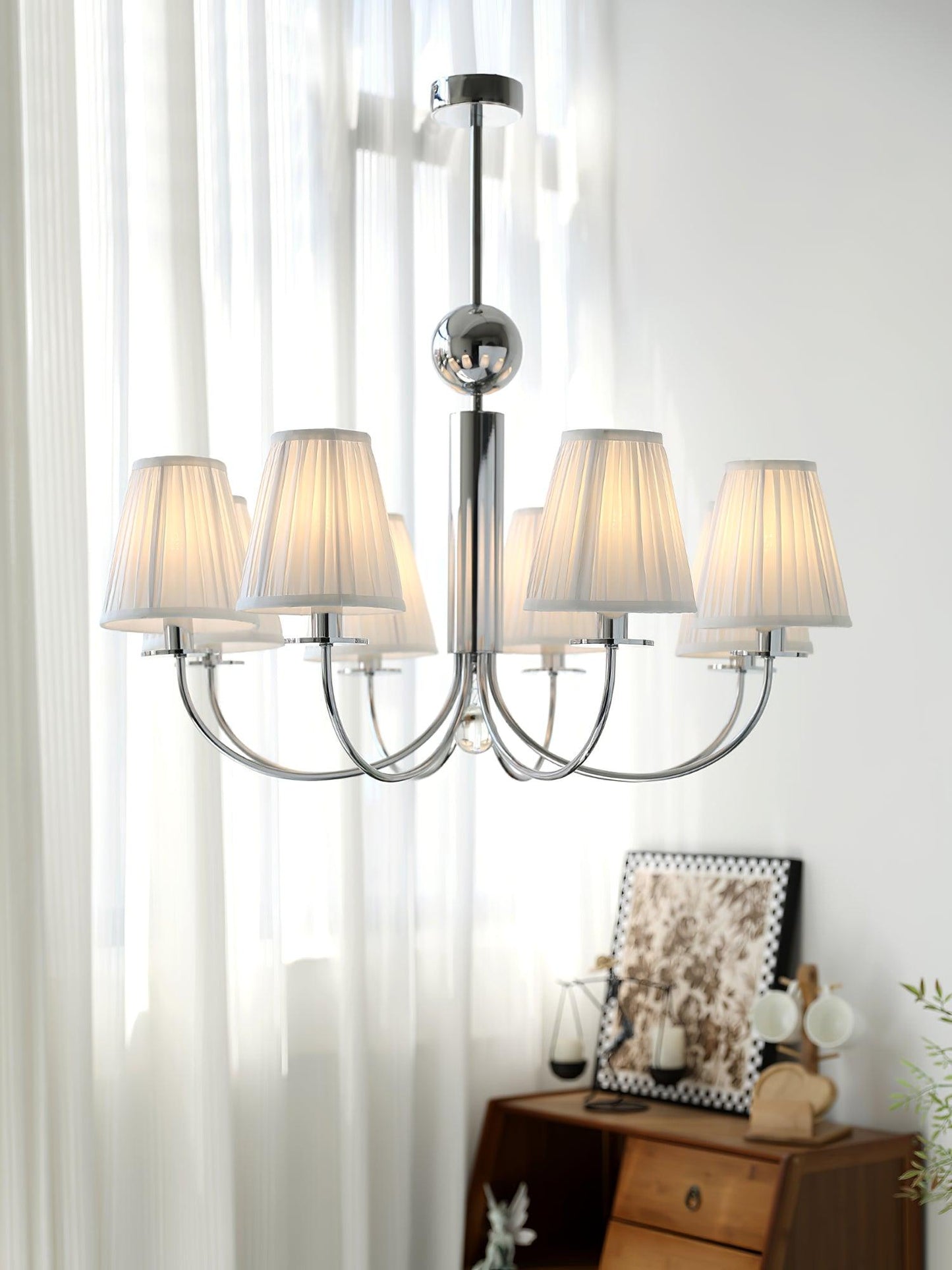 Simplicity Chrome Chandelier, 6 Heads