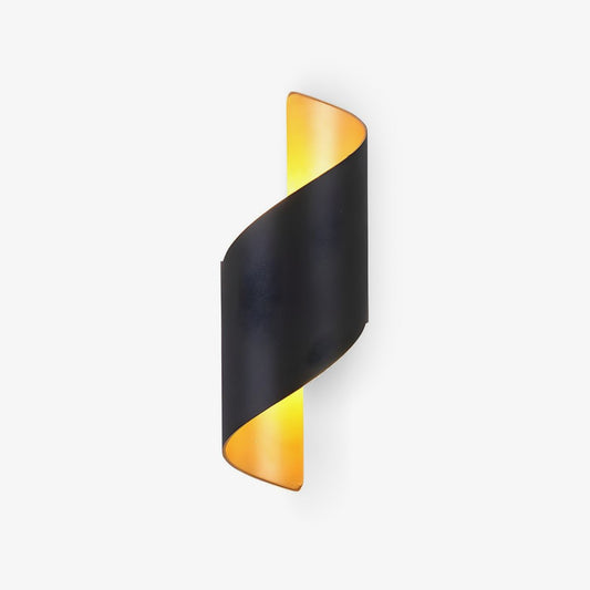 Lila Wall Lamp with Black and Gold Swirl Design