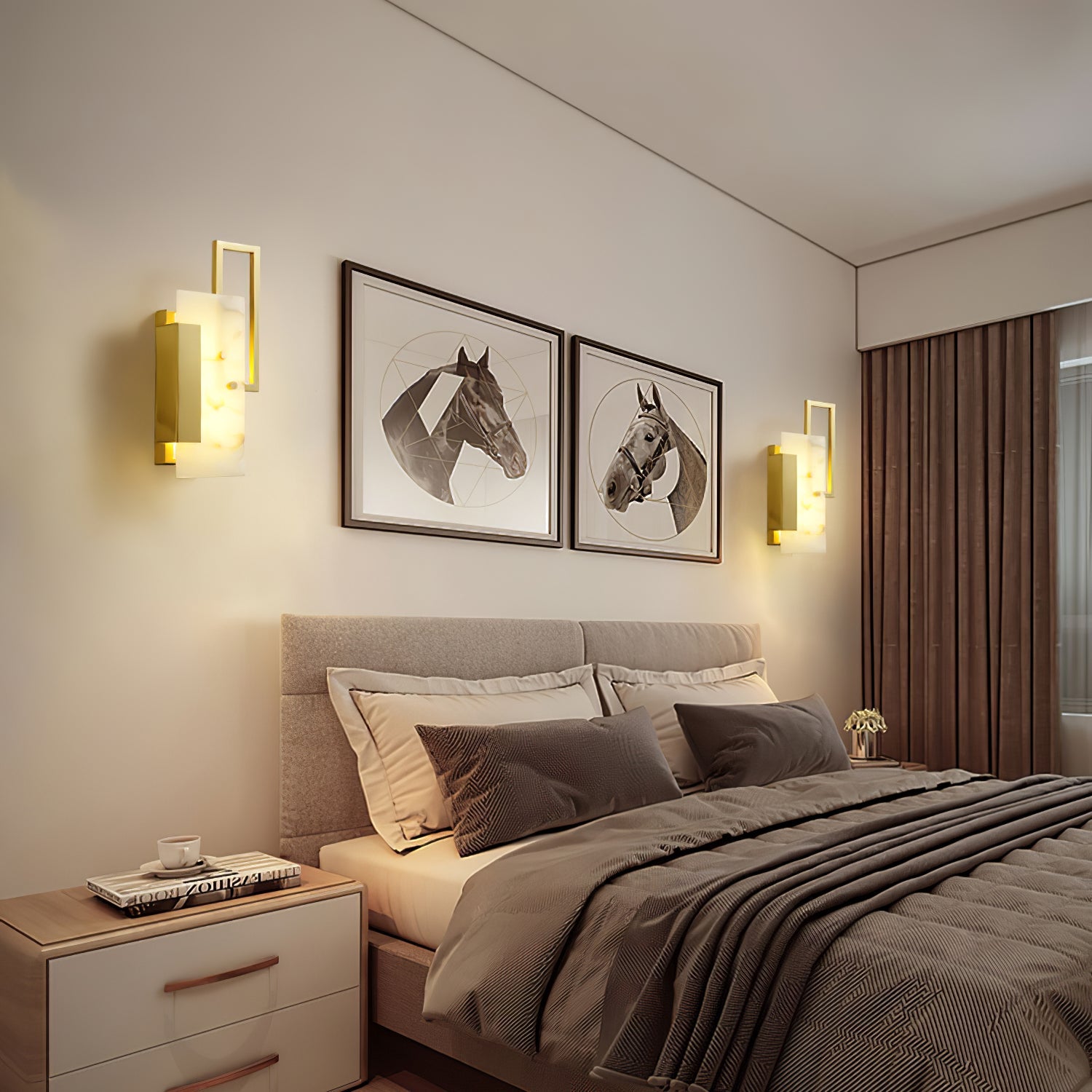 Alabaster Wall Sconce with Modern Craftsmanship