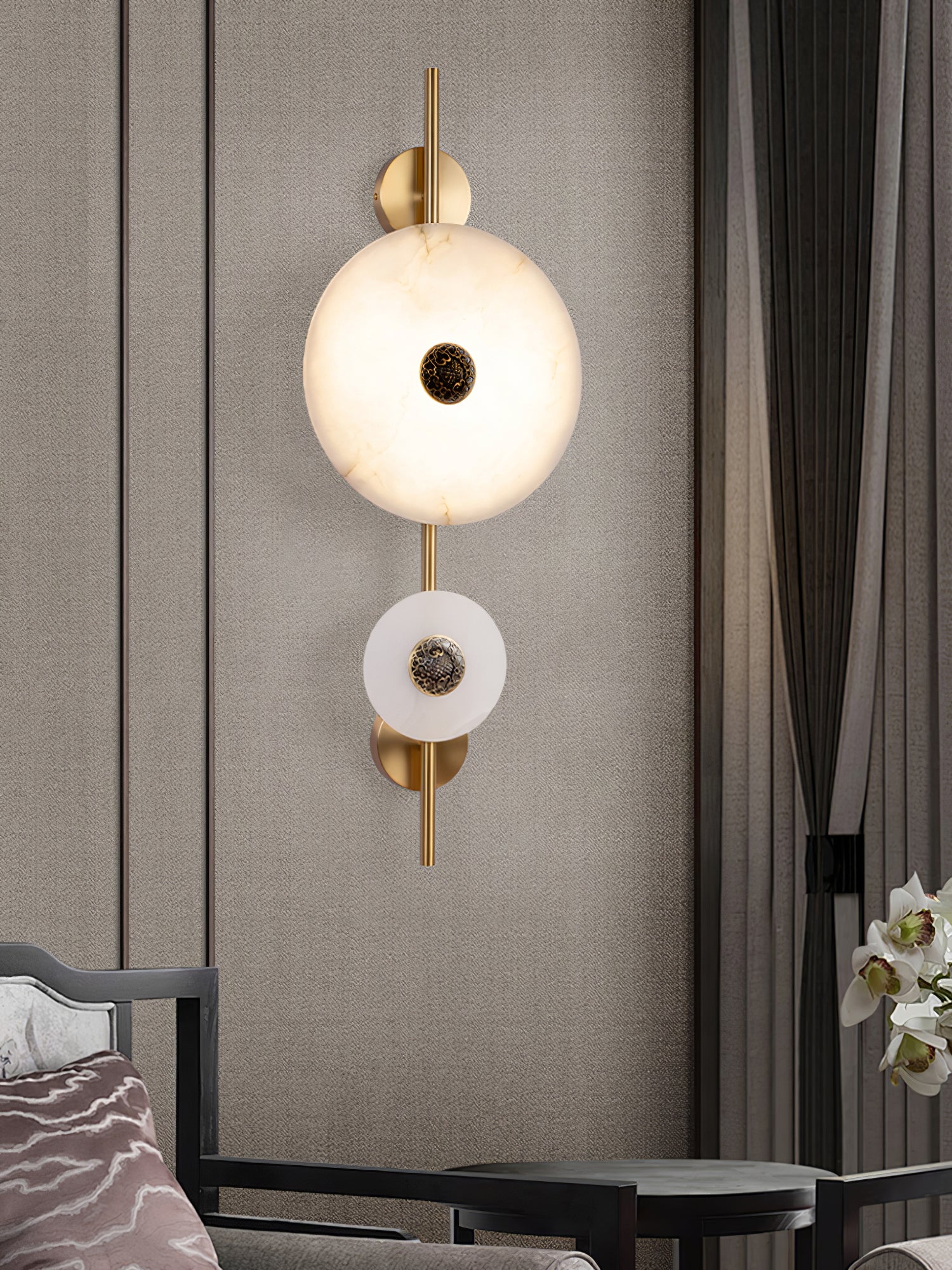 Alabaster Eclipse Wall Light by Vakkerlight