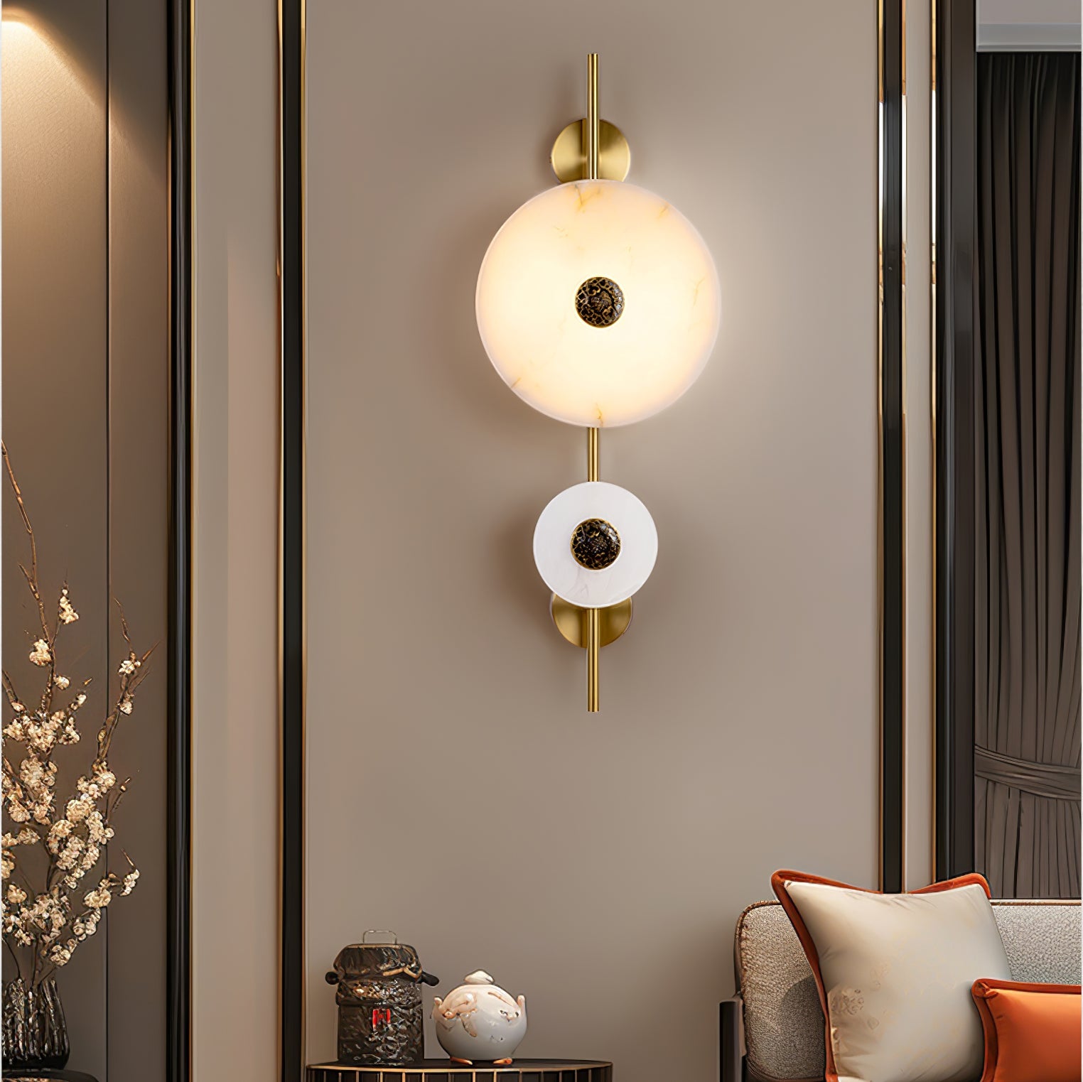 Alabaster Eclipse Wall Light by Vakkerlight