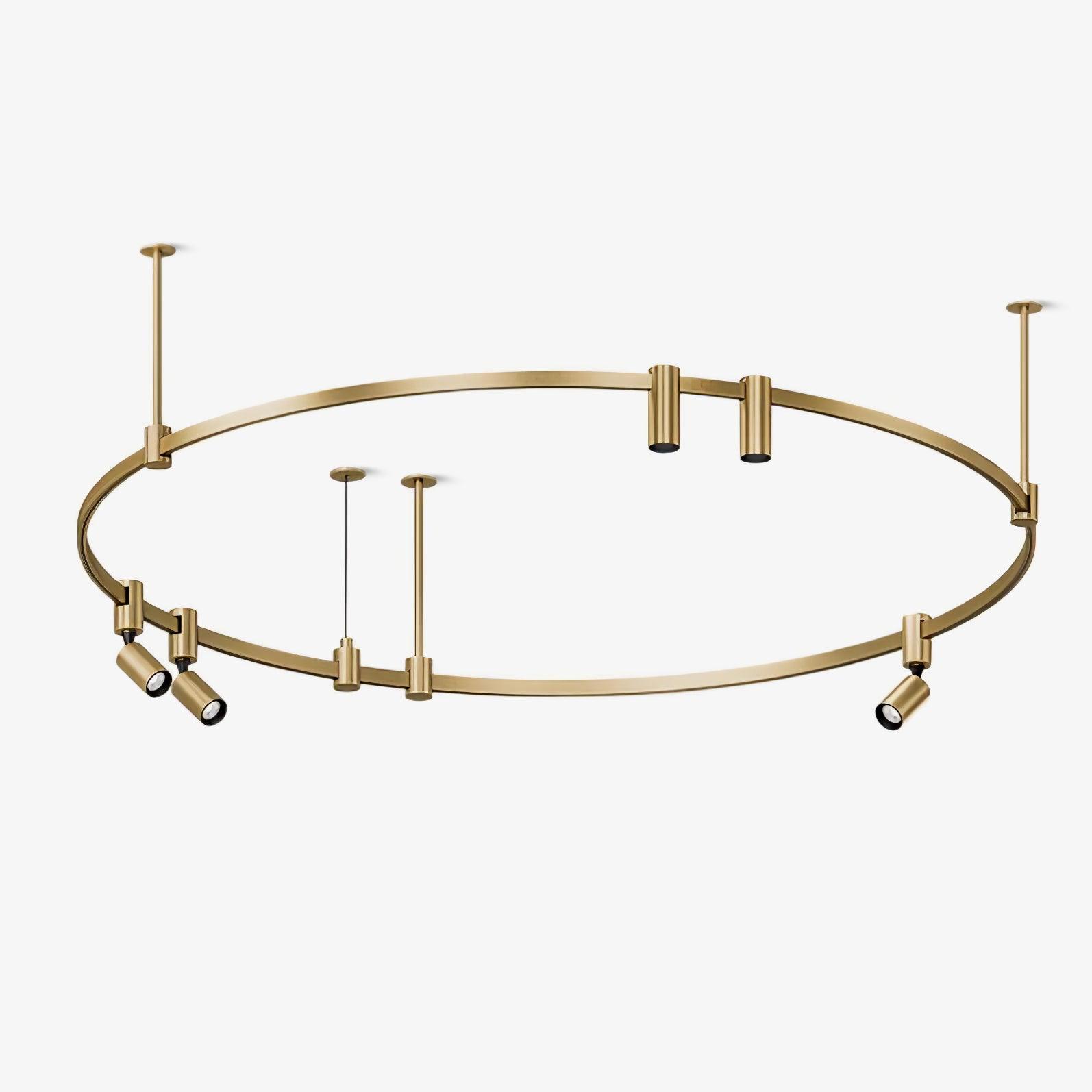 Auroom Round Chandelier - Elegant Brass Lighting