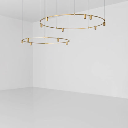 Auroom Round Chandelier - Elegant Brass Lighting