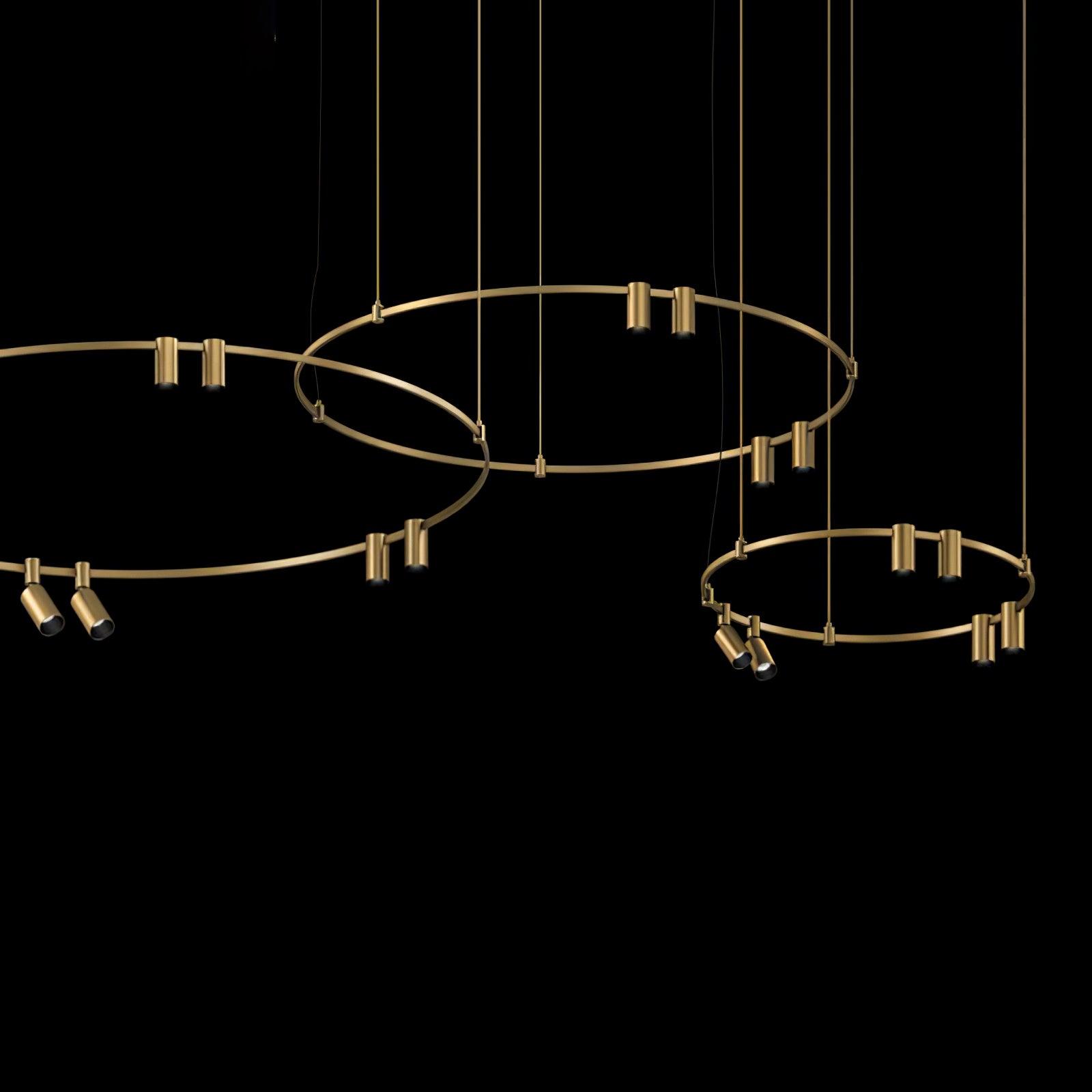 Auroom Round Chandelier - Elegant Brass Lighting