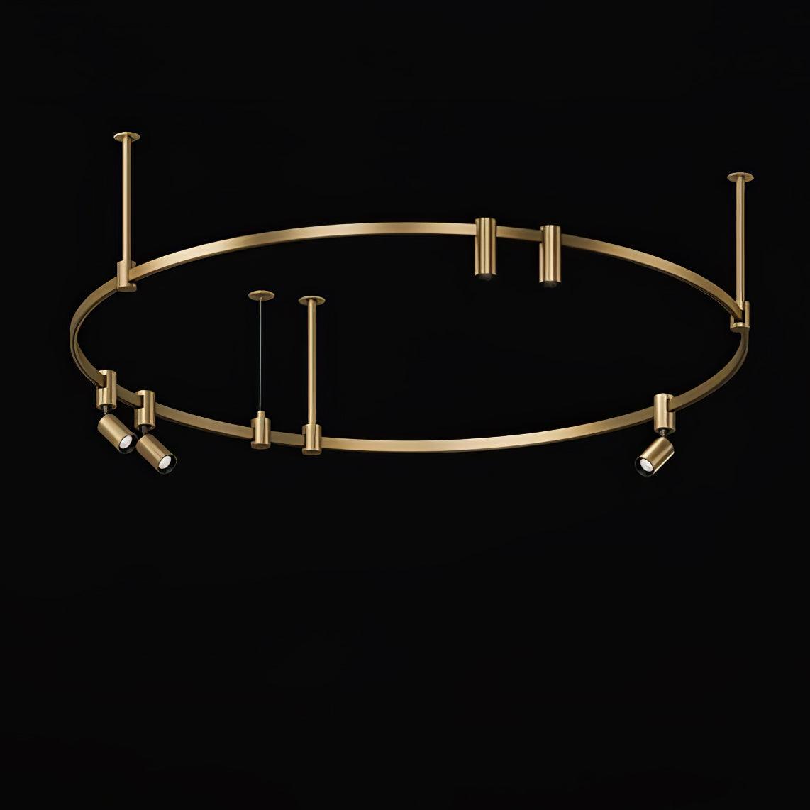 Auroom Round Chandelier - Elegant Brass Lighting