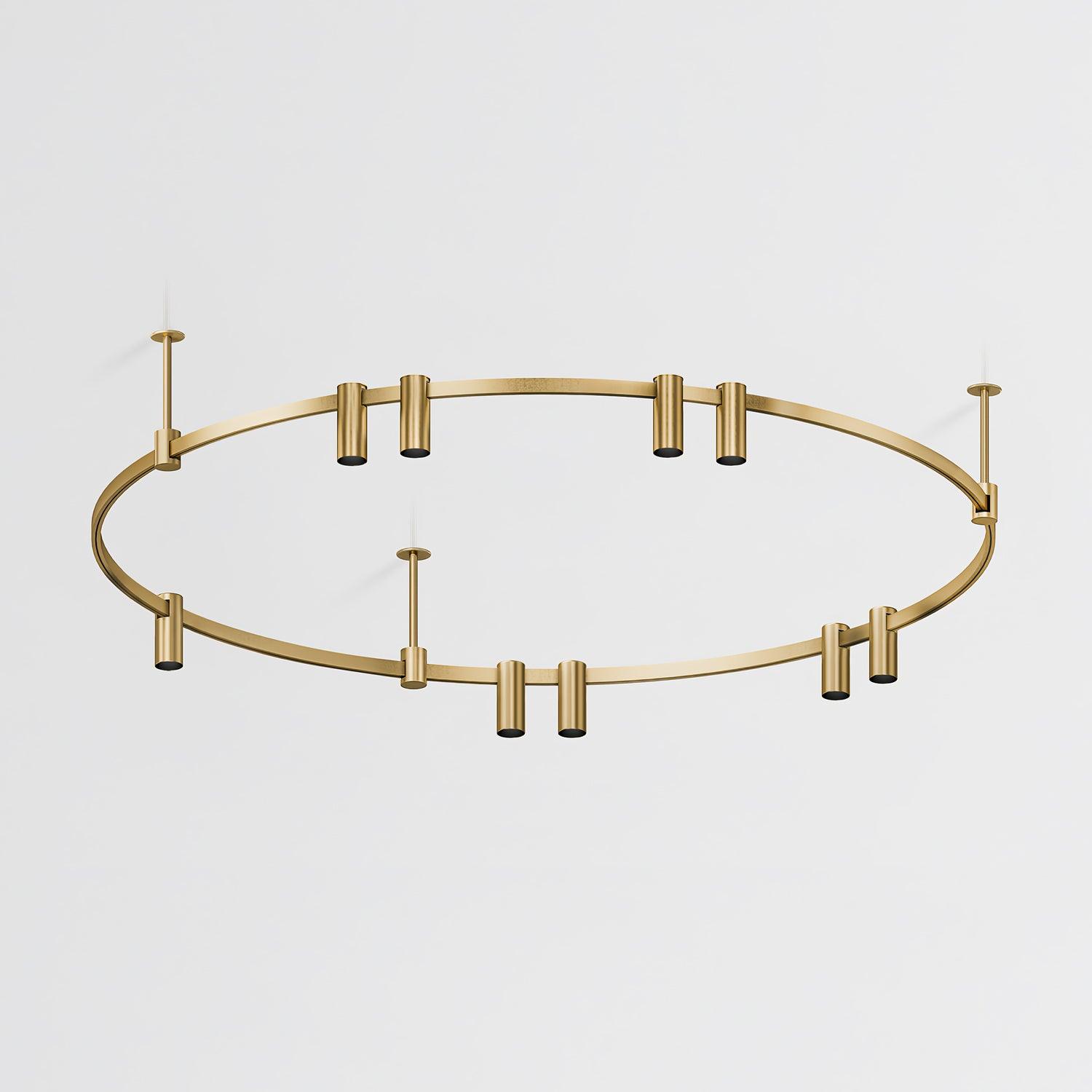 Auroom Round Chandelier - Elegant Brass Lighting