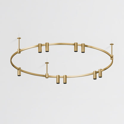 Auroom Round Chandelier - Elegant Brass Lighting