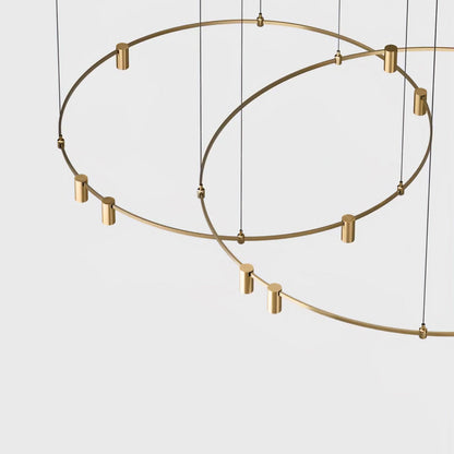 Auroom Round Chandelier - Elegant Brass Lighting
