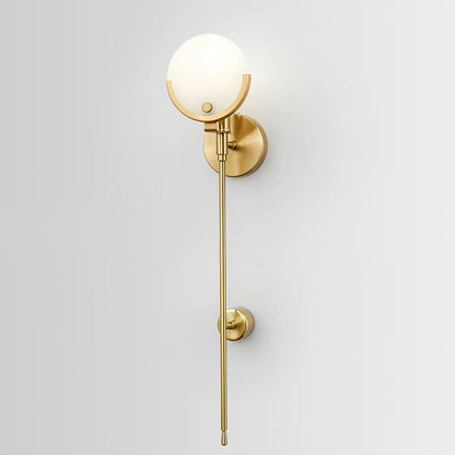 Ava Brass Wall Lamp with Alabaster Shade
