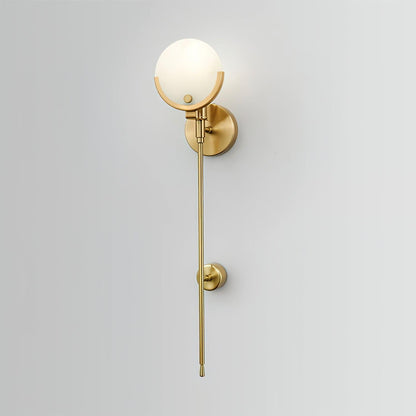Ava Brass Wall Lamp with Alabaster Shade