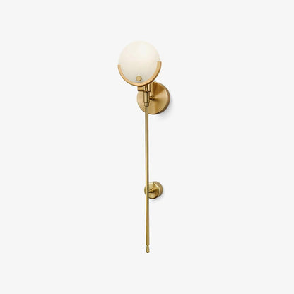 Ava Brass Wall Lamp with Alabaster Shade