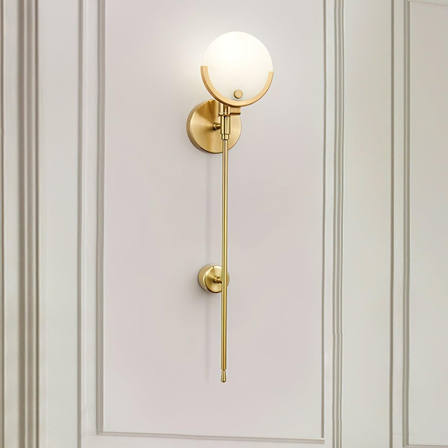 Ava Brass Wall Lamp with Alabaster Shade