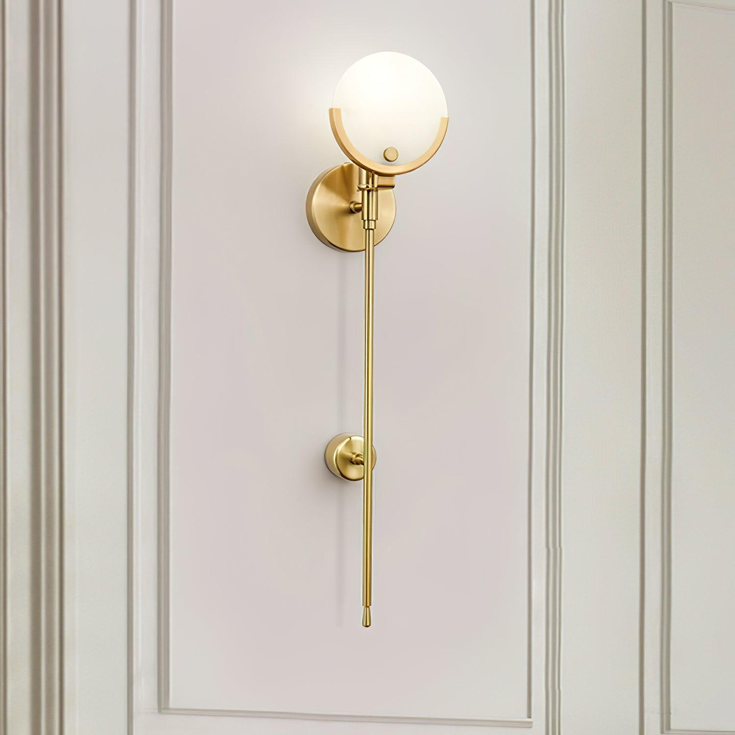 Ava Brass Wall Lamp with Alabaster Shade