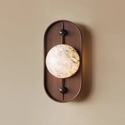 Bezel Wall Lamp with Alabaster Design