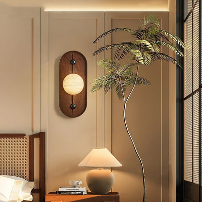 Bezel Wall Lamp with Alabaster Design